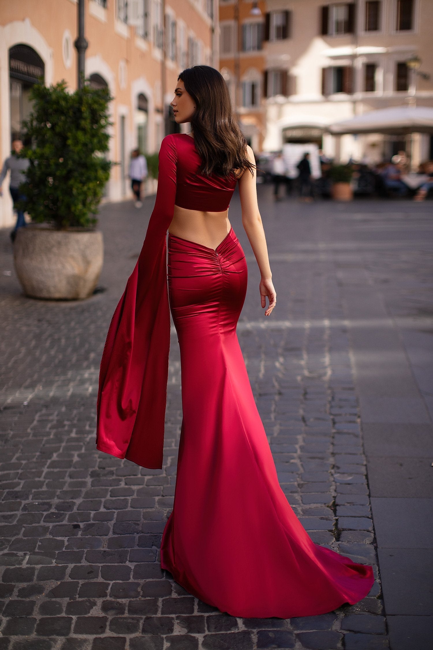 Miya Red Two-piece Gown | Afterpay ...